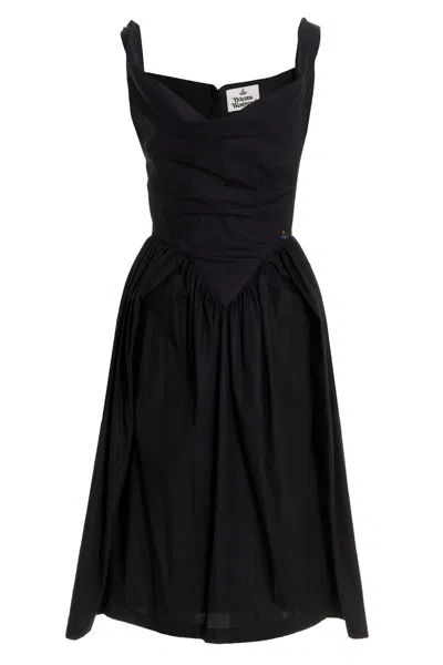 Vivienne Westwood Asymmetrical Midi Dress In Black
