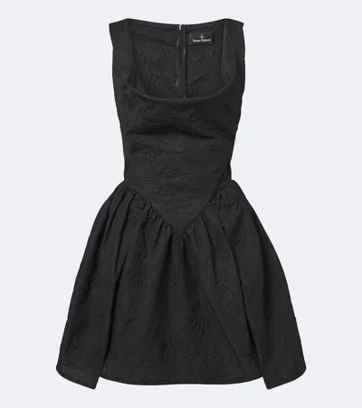 Vivienne Westwood Sunday Floral Jacquard Minidress In Black
