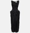 Vivienne Westwood Square Neckline Sleeveless Flared Skirt Mini Length Draped Detail In Black