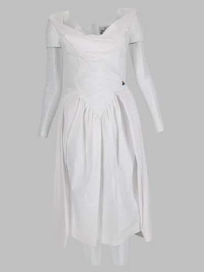 Vivienne Westwood Sunday Gown In 100% Organic Cotton In White