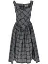 Vivienne Westwood Sunday Gingham Cotton Corset Midi Dress In Black