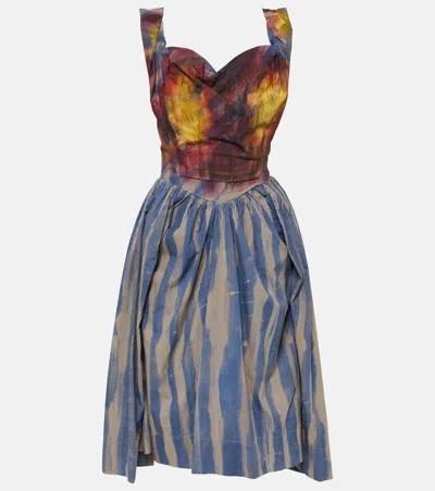 Vivienne Westwood Sunday Striped Cotton Corset Dress In Multicolor