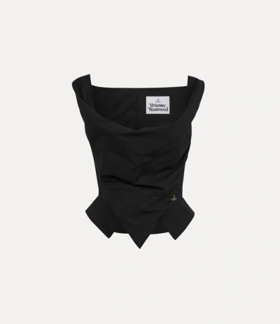 Vivienne Westwood Sleeveless Draped Top Asymmetric Hem Design In Black