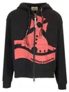 Vivienne Westwood Sunken Orb Zip Hoodie Cotton Black Xs Men In Black