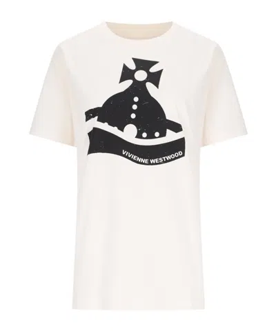 VIVIENNE WESTWOOD VIVIENNE WESTWOOD SUNKEN ORB PRINTED CREWNECK T-SHIRT