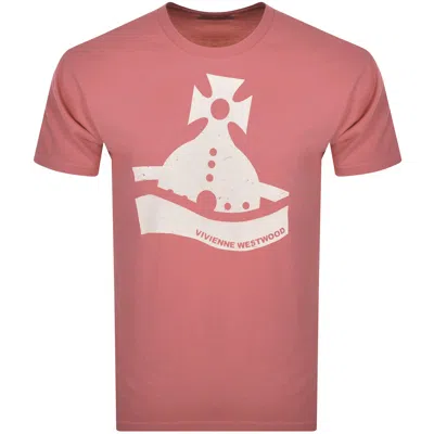 Vivienne Westwood Sunken Orb T Shirt Pink