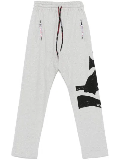 Vivienne Westwood Sunken Orb Football Trousers Cotton Grey-melange Xxl Unisex