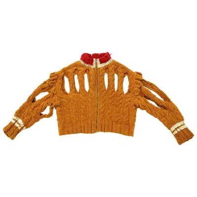 Pre-owned Vivienne Westwood Super Rare Cut And Slash Cardigan In Brown
