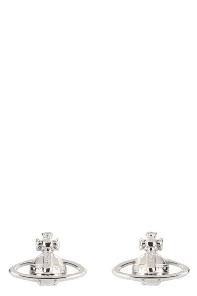 Vivienne Westwood Suzie Logo Earrings In Silver
