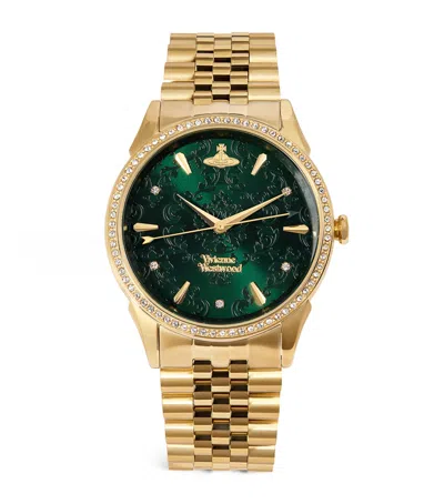 Vivienne Westwood Swarovski-detail Wallace Watch In Gold
