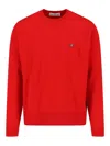 Vivienne Westwood Knit Sweater Crew Neck Ribbed Cuffs Hem In Red