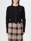 Vivienne Westwood Orb-embroidered Cropped Cardigan In Schwarz
