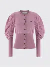 Vivienne Westwood Soft Knit Cardigan Featuring Puff Sleeves In Pink