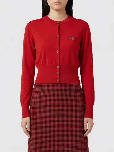 Vivienne Westwood Cropped Fitted Cardigan With Button-down Front In Red