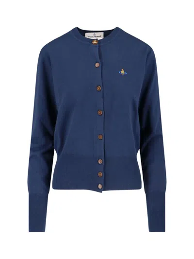 Vivienne Westwood Ribbed Crewneck Knitwear Long Sleeves In Blue