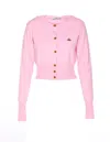 Vivienne Westwood Bea Cardigan Crewneck Long Sleeves In Pink