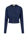 Vivienne Westwood Ribbed Crewneck Knitwear With Cuffs And Hem In Blue