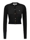 Vivienne Westwood Orb-embroidered Cropped Cardigan In Black