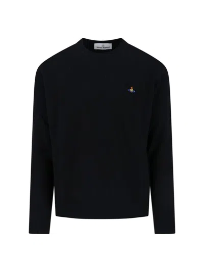 Vivienne Westwood Knitwear Crew Neck Long Sleeve Jumper In Black
