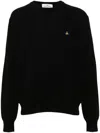 Vivienne Westwood Cotton And Cashmere Blend Crewneck Jumper In Black