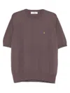 Vivienne Westwood Ribbed Crewneck T-shirt With Short Sleeves In Brown