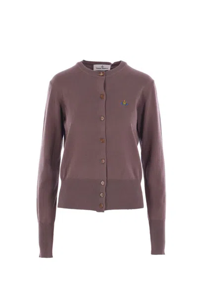 Vivienne Westwood Cropped Cardigan With Button-down Front In Brown