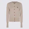 Vivienne Westwood Button-down Cardigan With Round Neckline And Embroidered Emblem In White