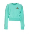 Vivienne Westwood Orb-embroidered Cotton Sweatshirt In Green