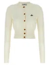 Vivienne Westwood Cardigan Bea In Misto Cotone Sabbia Donna In White