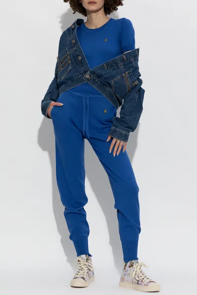 Vivienne Westwood Sweatpants With Logo In Blue