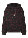 Vivienne Westwood Printed Hooded Sweater With Kangaroo Pocket In Black