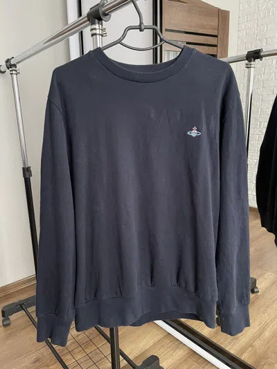Pre-owned Vivienne Westwood Sweatshirt Crewneck Vintage Logo In Blue