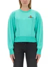 Vivienne Westwood Orb-embroidered Cotton Sweatshirt In Blue