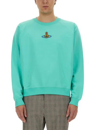 Vivienne Westwood Sweatshirt With Logo In Azure