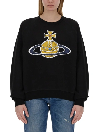 Vivienne Westwood Time Machine Cotton Sweatshirt In Black