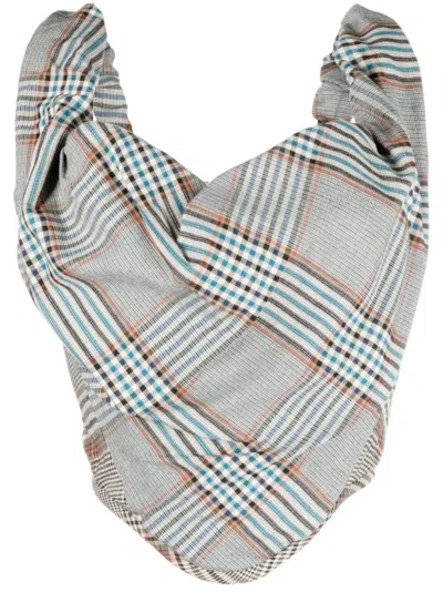 Vivienne Westwood Sweetheart Neckline Checked Corset Top In Beige