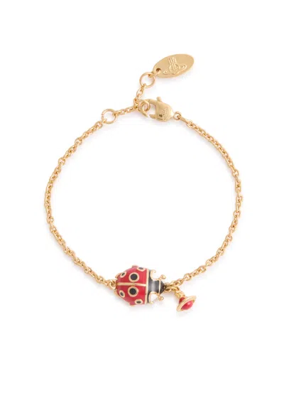 Vivienne Westwood Sylvana Ladybird Bracelet In Gold