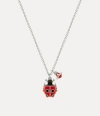Vivienne Westwood Sylvana Pendant Necklace Platinum-red-black-enamel Platinum-red-black-enamel Women In Platinum-red-black-enamel