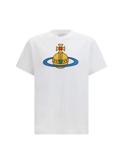 Vivienne Westwood Crew Neck Graphic Print Short Sleeve T-shirt In White