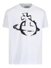 Vivienne Westwood White Crewneck T-shirt With Maxi Orb Logo Print On The Front In White