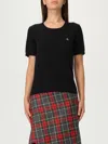 Vivienne Westwood Orb Embroidered Short-sleeved Knit Top In Black