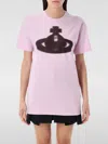 Vivienne Westwood Crew Neck Graphic Print Spray-paint Effect Top In Pink