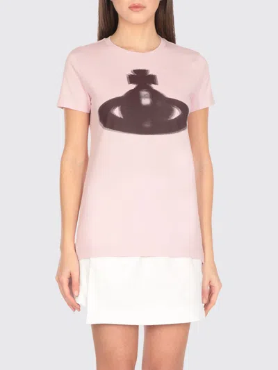 VIVIENNE WESTWOOD T-SHIRT VIVIENNE WESTWOOD WOMAN COLOR PINK,H01527010