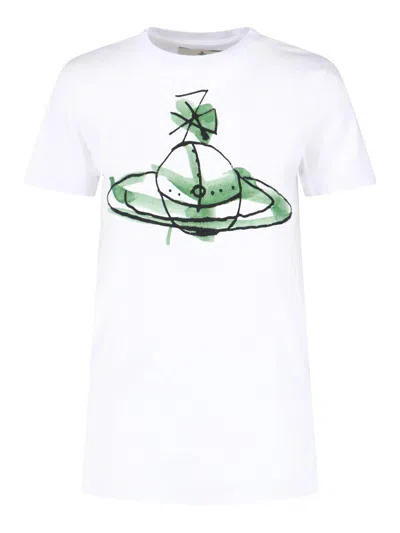 Vivienne Westwood Drawn Orb T-shirt In White