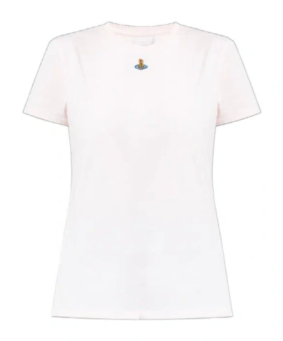 VIVIENNE WESTWOOD VIVIENNE WESTWOOD ORB LOGO-EMBROIDERED CREWNECK T-SHIRT