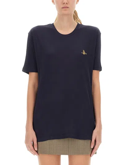 VIVIENNE WESTWOOD T-SHIRT WITH ORB EMBROIDERY
