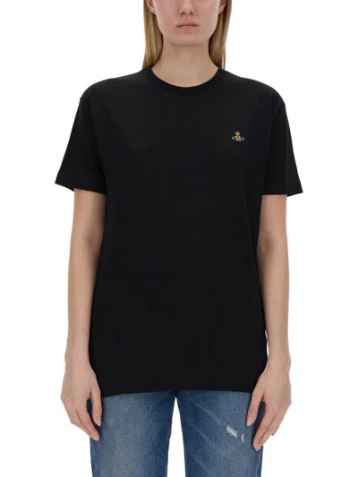 VIVIENNE WESTWOOD VIVIENNE WESTWOOD T-SHIRT WITH ORB EMBROIDERY UNISEX
