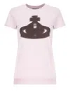 Vivienne Westwood Crew Neck Graphic Print Spray-paint Effect Top In Pink