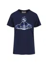 Vivienne Westwood Crew Neck Graphic Print Short Sleeves Top In Blue