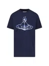 Vivienne Westwood Crew Neck Graphic Print Short Sleeves Top In Blue